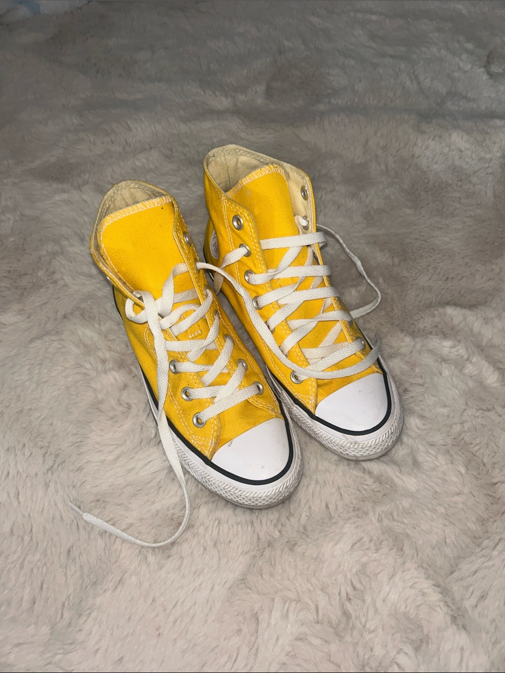 Yellow High-Top Converse - Size 7 Women